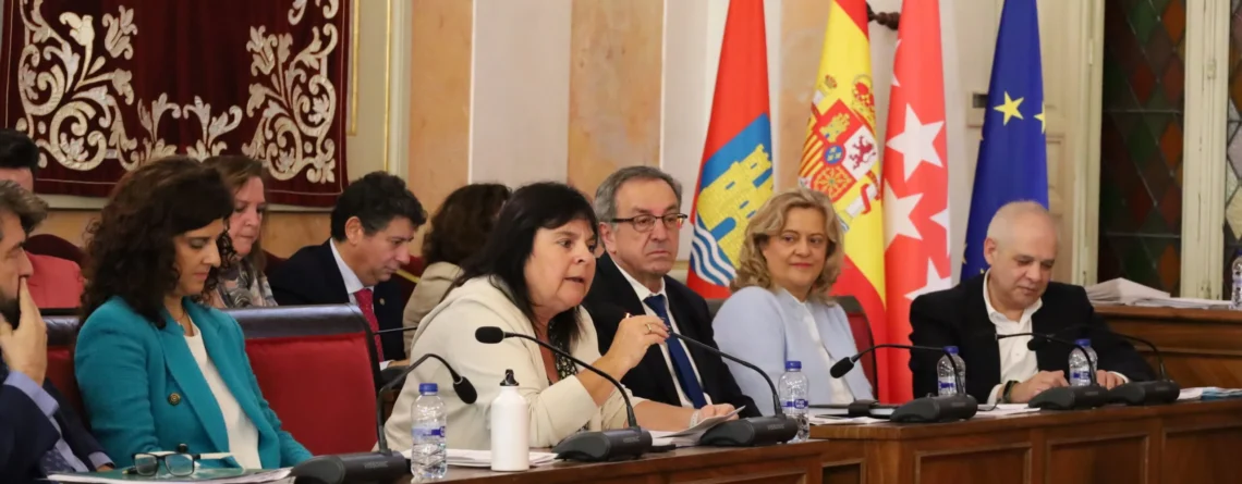 Cristina Alcalñiz en el pleno del Ayuntamiento de Alcalá de Henares